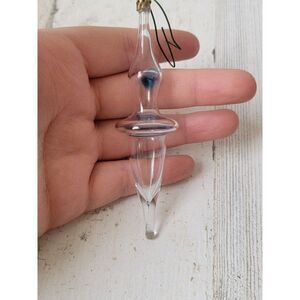 Mini glass AS IS abstract clear blue ornament Xmas decor